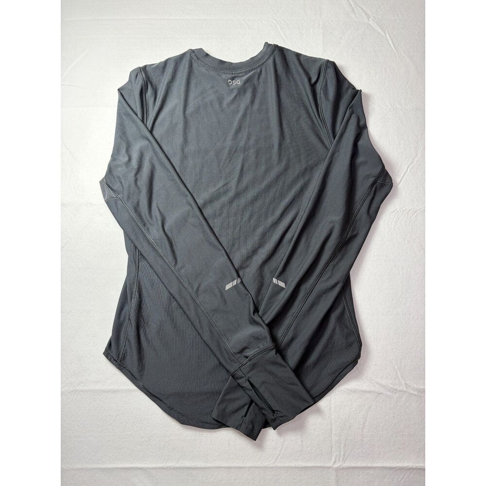 DSG Long Sleeve Running Top Mesh Vent Thumbhole Charcoal Grey Womens XS